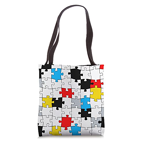 Puzzle Piece Pattern Tote Bag
