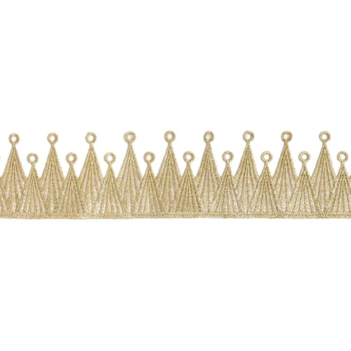 5 Yards Golden Lace Trim Embroidery Edge Lace Ribbon Trimmings Fabric (Gold #B32 (5 Yards))