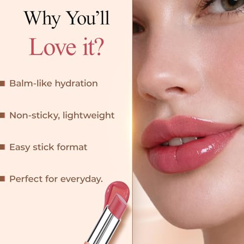 Image of Fashion Colour Crave Me Gloss Stick | High-Shine Gloss Stick | Smooth & Hydrating Creamy Gloss | Long-Lasting Moisturizing Lip Color for Soft & Glossy Lips | (05-Pink Violet, 3.1g)