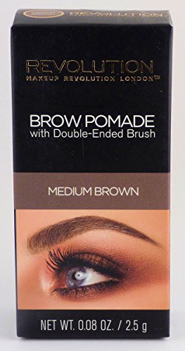 Makeup Revolution Eyebrow Brow Pomade With Brush, Medium Brown