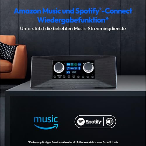 MEDION P85333 Internetradio mit DAB+ (WLAN, UKW, Spotify Connect, Amazon Music, DLNA, USB,...