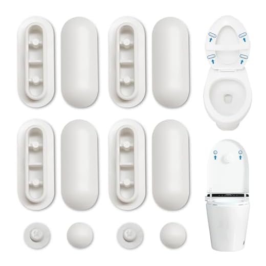 SUNNIFLY 12 Stück WC Sitzdeckelpuffer für Toilettensitze und Toilettendeckel, Stoßfest und Geräuscharm, 8 Ringpuffer und 4 Deckelpuffer für Zuhause, Büro, Hotel (Weiß)