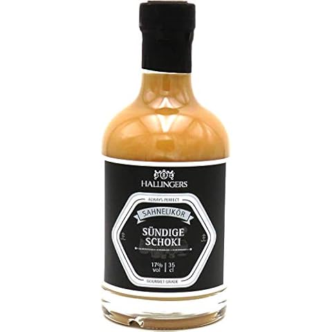 Hallingers Premium Schokoladen-Sahne-Likör (350ml) - Schokolade, Likör 17% vol. (Exklusivflasche) - Passt immer 2023, Für Sie#Für Ihn - Geschenk zu Mutter-/Vatertag 2023 Cover