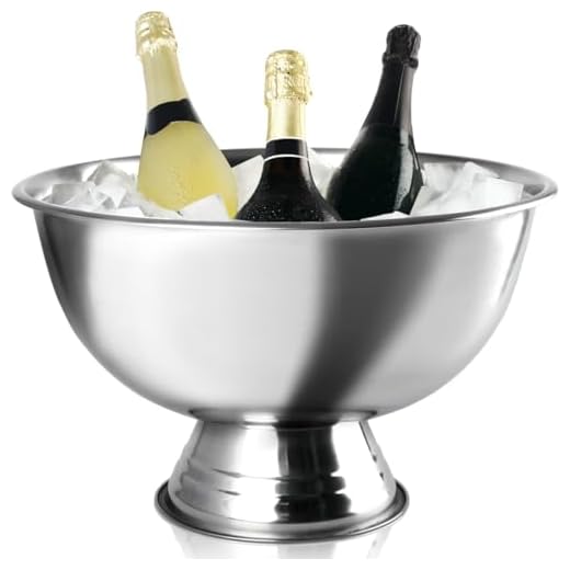 Champagnerschale Sektkühler Edelstahl Schale XXL 40cm Getränkekühler