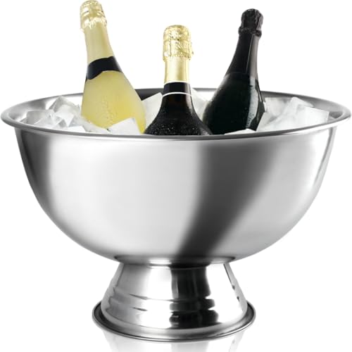 Champagnerschale Sektkühler Edelstahl Schale XXL 40cm Getränkekühler