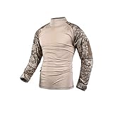 BACKBONE Mens Army Military Battle Combat Camo Tactical Uniform Hunting Game Shirts Tops (Desert Digital Camo, X-Large)