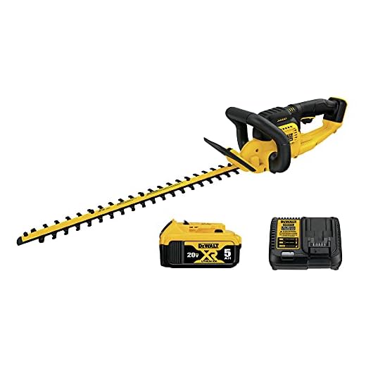 DEWALT 20V MAX* Cordless Hedge Trimmer, 5.0 Ah, 22-Inch (DCHT820P1)