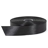 Stuffvisor Black Satin Ribbon, 1 inch x 50 Yards, Double Face Solid Color Ribbon Roll, 100% Polyeste