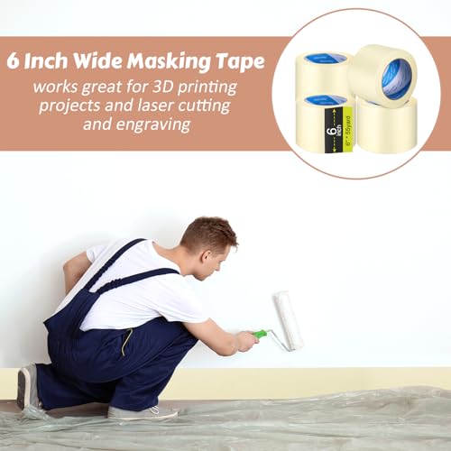 Image of Fainne 3 Rolls 6 Inch Masking Tape Bulk 55 Yards