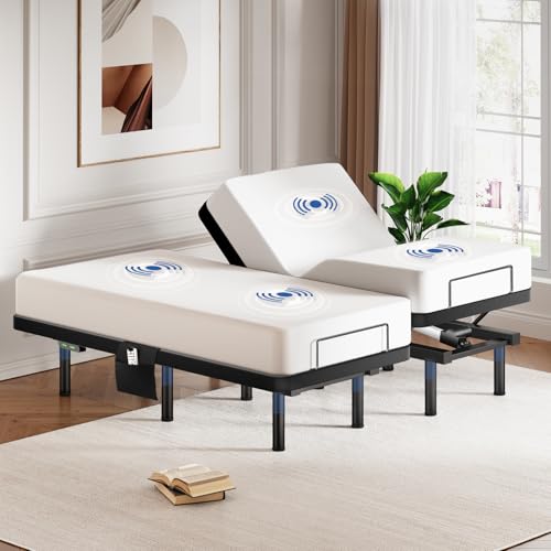 Split King Adjustable Bed Frame with Massage and Remote