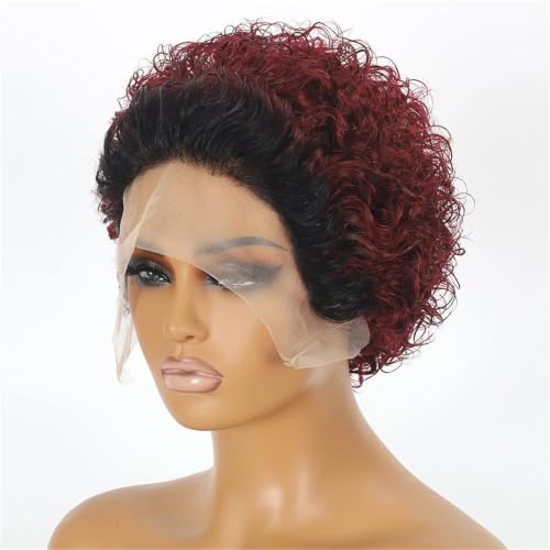 Short Kinky Curly Pixie Cut Bob Wig Human Hair For