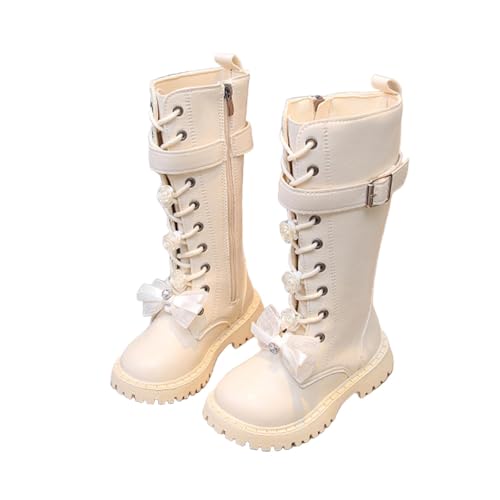 Knee Length Combat Boots for Girls Mid Calf Lace Up Riding Boot Fashion Zipper Punk Goth Boots PU Leather Platform Shoes