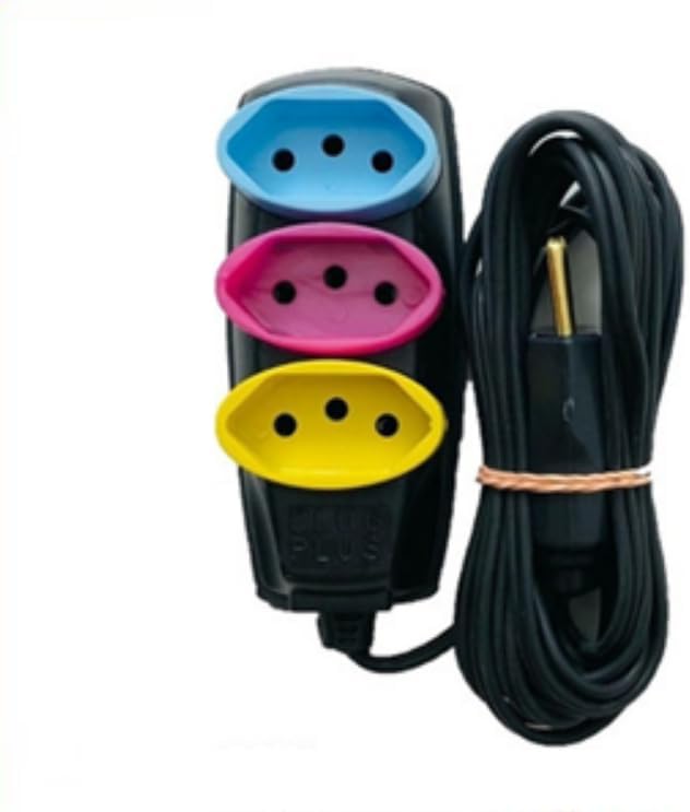 Extensão Elétrica 5 Metros com 3 Tomadas 10A Bivolt 127V/220V Padrão NBR 5M