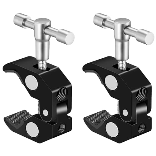 2 Stück Kameras Super Clamps Magic Arm Clamp Mit 1/4 Und 3/8 Gewindeclips Kameraklammer Halterung Stativ Klemme Für Blitzlicht LED-Leuchten