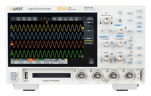 OWON ADS924A �f�W�^�� �I�V���X�R�[�v 4ch 250MHz 12�r�b�g 2GSa/s �������� 100M FFT SCPI ���g���J�E���^ 6�� �d���v �v���g�R����� USB HDMI LAN �g���K�o�� 7�C���` �^�b�`�X�N���[�� �x���`