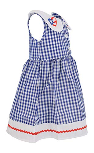 Unique Baby Girls 4th of July Gingham Flag Red White Blue Dress4