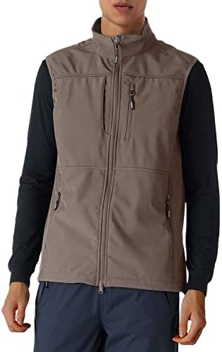 Outdoor Ventures Men's Running Vest Outerwear, Lightweight Windproof Fleece-Lined Softshell Sleeveless Jacket for Golf