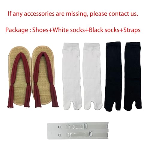 Adults Anime Cosplay Shoes with Socks Clogs Shoes3