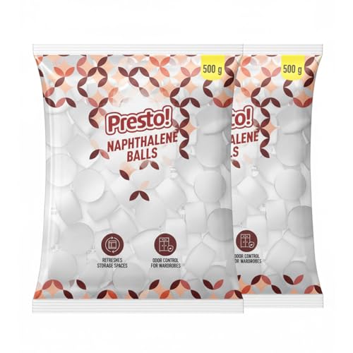Amazon Brand - Presto! Naphthalene Balls | 1 Kg | 500 g X 2 Packs | Insect Repellant