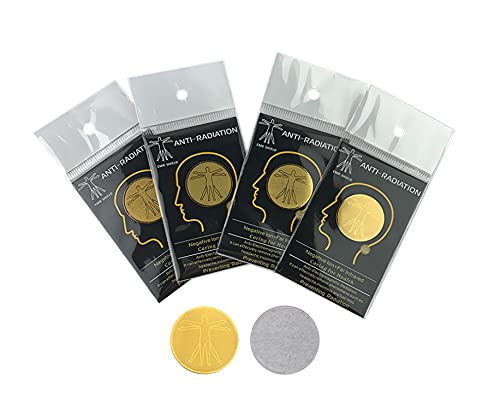 EMF&5G Blocker 4 pcs for Mobile Phones 2021 Latest Model â€“ EMF Protection Cell Phone Stickers - 24K Gold EMF Pro Neutralizer - 5G Mobile Phone Protector - Anti-Radiation 7 Shilds for All Devices