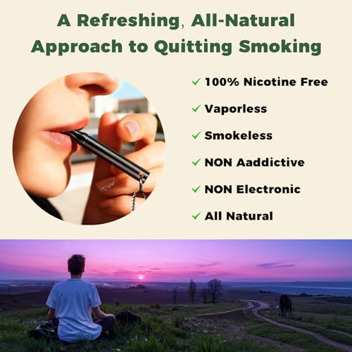 Image of LAMKHOO Breathing Necklace to Quit Smoking and Vaping with Refillable Mint Pods Stop Smoking Aids Fidget Necklace Smokeless Inhaler for Adults