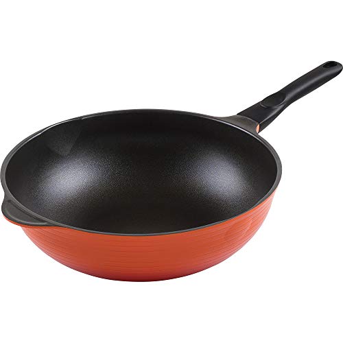 Wahei Freiz RA-9691 Frying Pan, Stir Fry Vegetables, Chinese Cuisine, Calvic, 12.6 inches (32 cm), BIG Size, For Gas Stoves, Titanium Barrier Coat