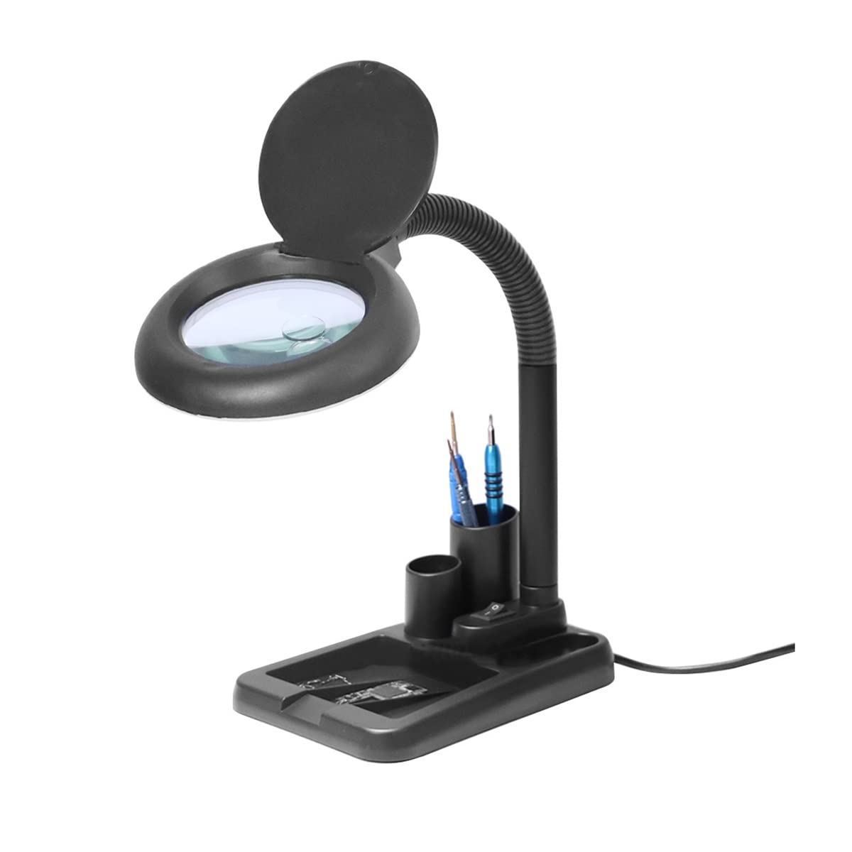 Kit di accessori per microscopio 40 Luci a LED Lampada Lente d'ingrandimento Lente d'ingrandimento illuminata da tavolo Scrivania da lettura Saldatura Lente grande Lente d'ingrandimento illuminata Vet