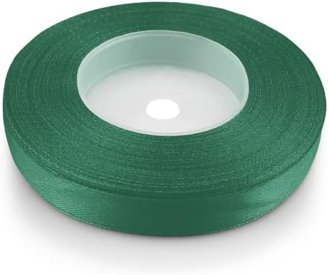 Netuno 1 x wstążka satynowa zielona 25 mm x 32 m zielona wstążka wstążka do pakowania prezentów kolorowa taśma dekoracyjna taśma materiałowa rolka satynowa wstążka zielona wstążka