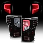 ACANII - For [Incandescent Model] 2016-2021 Nissan Titan|Titan XD Black Smoked LED Tube Tail Lights Lamps Set Left+Right