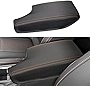 INTGET Car Center Console Armrest Cover for Subaru Crosstrek Accessories 2018 2019 2020 2021 2022 2023 Impreza 2017-2023 Leather Arm Rest Box Lid Middle Console Cover Seat Protector(Orange Stitches)