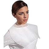 ForPro Professional Collection Non-Woven Disposable Spa Bibs, Adjustable Bibs Fit All Neck Sizes, Protects Clothes from Stains, 100-Count White