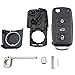 Key Fob Cover Folding Flip Keyless Entry Remote Car Key Shell Case Compatible with Volkswagen Golf Beetle Jetta Caddy Polo Scirocco Sharan Tiguan Touran Transporter Up 3 Buttons 1PC