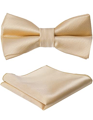 Mintgreen Youth Adjustable Pre-Tied Tuxedo Bow Tie Set in Champagne Khaki