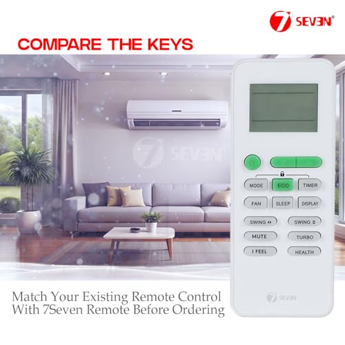 Image of 7SEVEN Compatible with Carrier Air Conditioner Remote Control Model 242 Suitable for Split and Window 1 | 1.5 | 2 Ton AC - Match Remote Keys Exactly to Replicate Genuine Remote Function