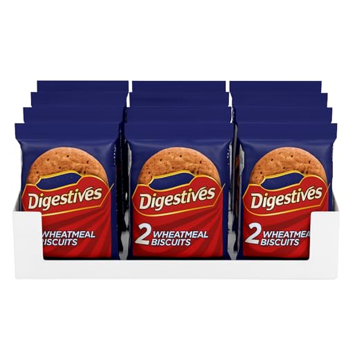 Image of Bulk Buy Milk Chocolate Digestive Biscuit Packs Individually Wrapped Crunchy Wheat Biscuits - On-the-Go Snack, Tea & Coffee Break Treats (12, Wheatmeal Biscuits)