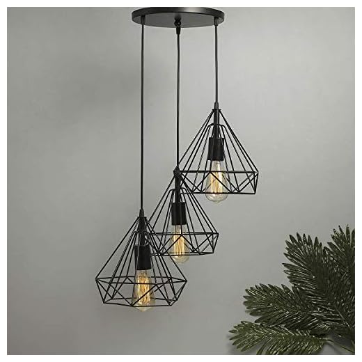 Homesake Hanging Light Diamond Cluster, Ceiling Lights for Home Decoration, Pendant Light Living Room, Chandelier for Living Room Modern Diwali Decoration Items - Black (Pack of 1)