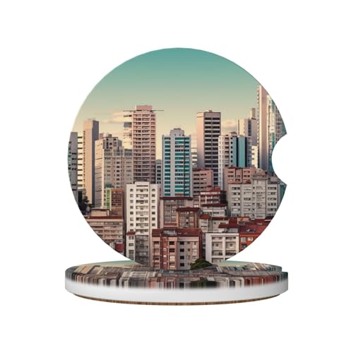 2 Pack Posavasos de Cerámica para Auto con Base de Corcho miniatura 1