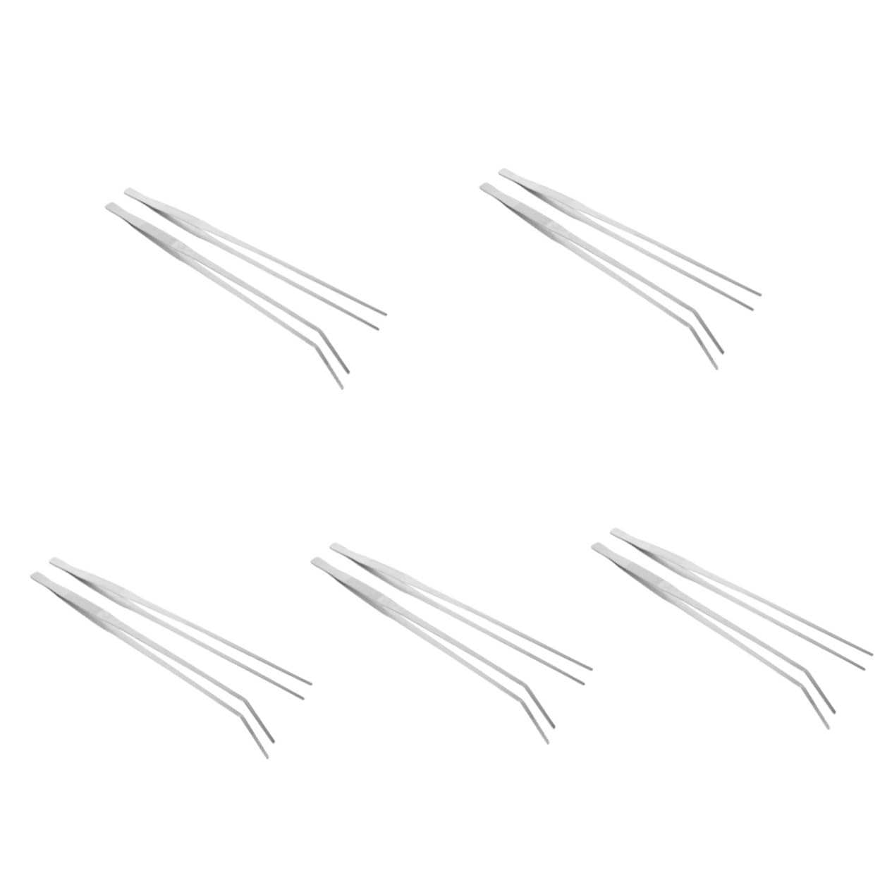 Yardwe 10piezas Pinzas De Alimentación para Reptiles De Metal Pinzas Largas para Acuarios y Terrarios Diseño Antideslizante y Cabezas y