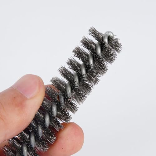 Image of GSHLLO 6 Pcs Stainless Steel Bore Brush Set Metal Cleaning Brushes Twisted Wire Brushes Small Wire Bristle Brushes Power Drill Brushes with Hex Shank for Tubes