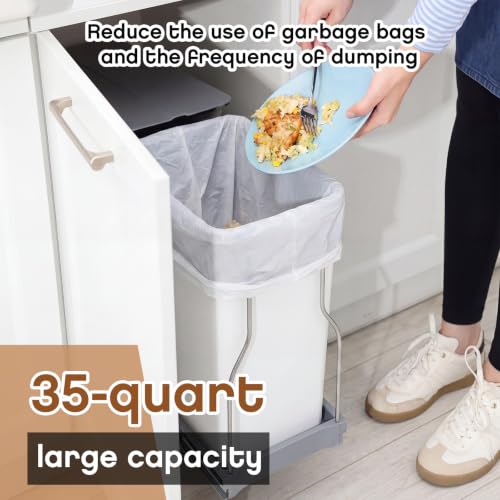 Set de 4 Canecas de Basura Plásticas 35 Quart Blanco miniatura 5