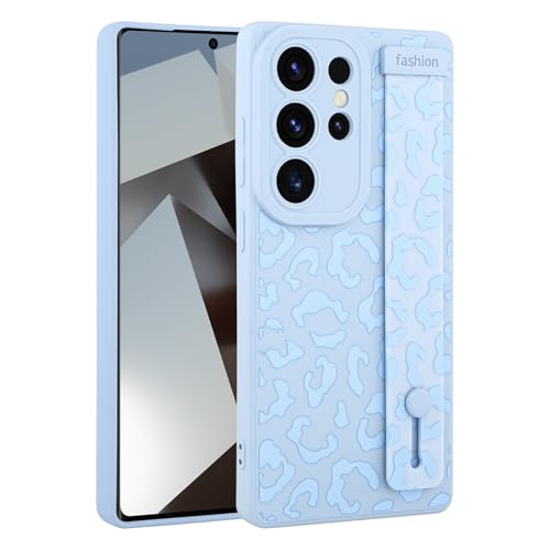 Image of Compatible with Samsung Galaxy S25 Ultra Case with Strap Wrist Blue