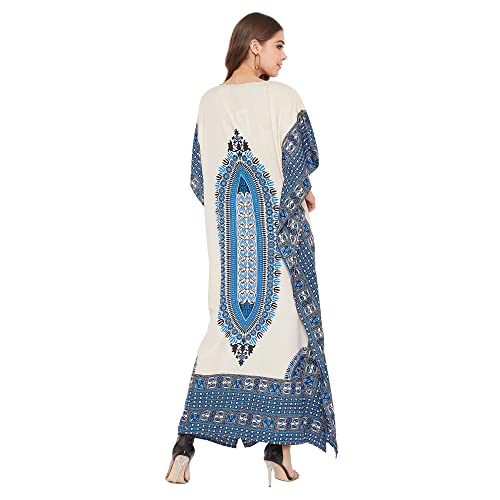 Image of Oussum Women Plus Size Kaftan Kimono Loose Maxi summer dresses for women Beach 3 /4 Sleeve Casual lounge dress Boho