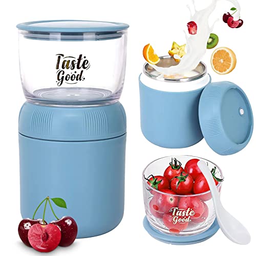 HiDiT Yv 11 oz+14.5 oz Vacuum Insulated Food Jar,Kids Thermos for Hot Food Leak Proof Wide Mouth Soup Lunch Containers for Hot & Cold Food with Spoon, Thermos Food Jar Blue HiDiT Yv 11 oz+14.5 oz Vacuum Insulated Food Jar,Kids Thermos for Hot Food Leak Proof Wide Mouth Soup Lunch Containers for Hot & Cold Food with Spoon, Thermos Food Jar Blue