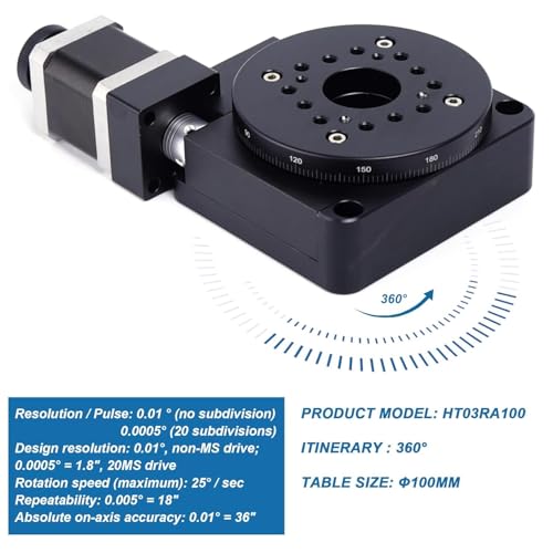 rotating platform tbvechi ht03ra100 precision electric rotating machine optical rotating platform motorized rotation stage 100mm bearing scale ht03ra100