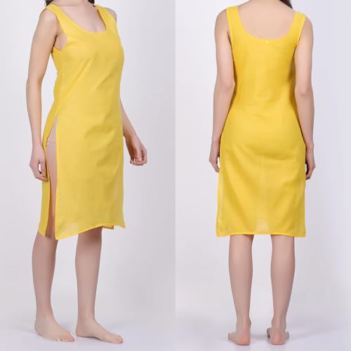 Image of Women's Sleeveless Cotton Inner Slip Dress Round Neck Soft Comfortable Fit Full Length Camisole Innerwear Summer top Undergarment for Girls