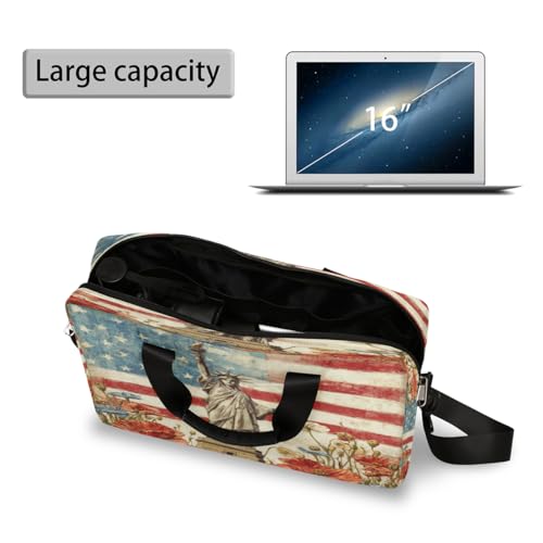 Maletín para laptop 15.6-16" bandera EEUU resistente agua miniatura 5