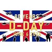 Drapeau Commémoratif Du 6 Juin 1944-2024 Avec Imprimé Couleurs Vives Et
