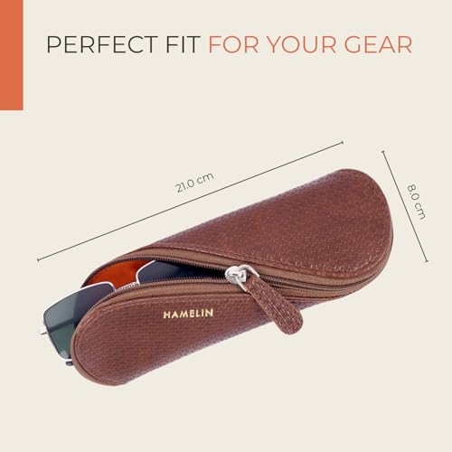 Image of HAMELIN Sunglasses Case With Zipper | Keeps The Sunglasses Safe From Scratches, Dirt | Eye Glass Box & Spectacle Case For Men & Women | Eyewear Carrying Case For Easy Travel & Outings