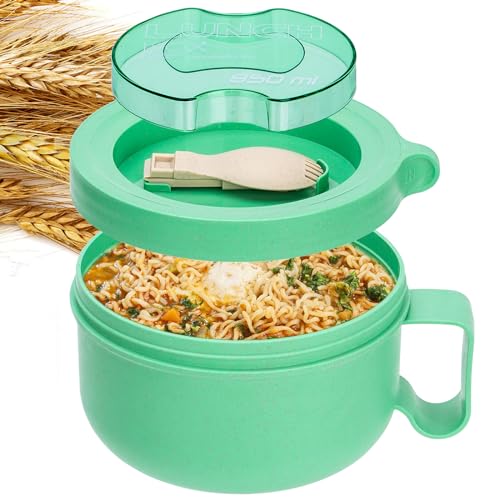 Unbreakable Microwave Soup Mugs with Lids and Handles,Microwave Ramen Bowl with Lid for Soup and Instant Noodles,Oatmeal, Gumbo,