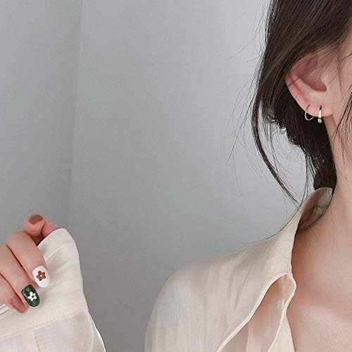 Minimalist Ear Climber Crawler Cuff Earrings for Women Girls Sterling Silver Cartilage Earlobe Ear Piercing Wrap Earring Studs Hypoallergenic 14K Gold Plated - Image 5